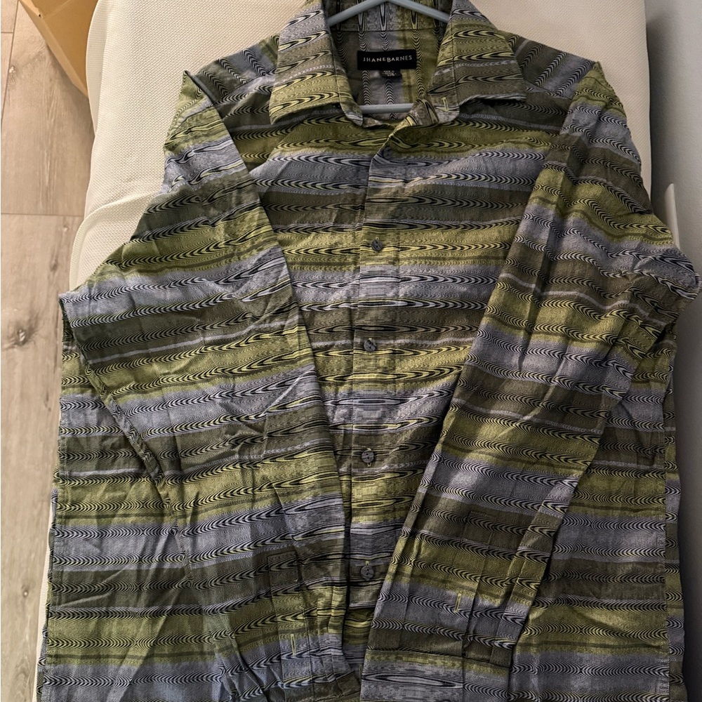 Jhane Barnes Men’s Dress Shirt Large Button Down Long Sleeve